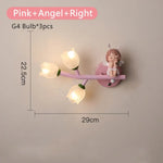 Applique Murale Led G4 Chambre Enfant Design Ange Rose À Droite / 3 Température De Couleur Applique