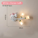 Applique Murale Led G4 Chambre Enfant Design Cheval Blanc À Gauche / 3 Température De Couleur