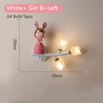 Applique Murale Led G4 Chambre Enfant Design Fille Blanche B À Gauche / 3 Température De Couleur