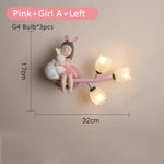 Applique Murale Led G4 Chambre Enfant Design Fille Rose A Gauche / 3 Température De Couleur Applique