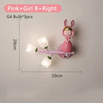 Applique Murale Led G4 Chambre Enfant Design Fille Rose B À Droite / 3 Température De Couleur