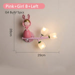 Applique Murale Led G4 Chambre Enfant Design Fille Rose B Gauche / 3 Température De Couleur Applique