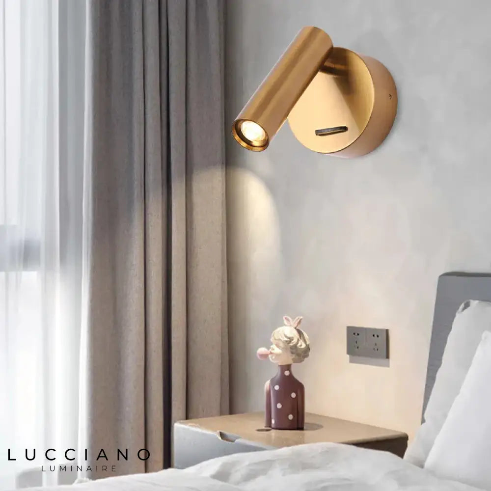 Applique Murale Led Laiton Design Contemporain Élégant Chambre