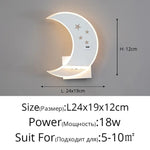 Applique Murale Led Lune Design Élégant Lumineux. Blanc Droit L24X19Cm / Froid (5 500-7 000 K).