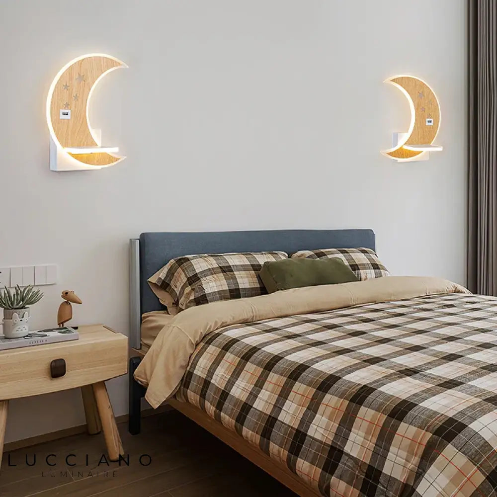 Applique Murale Led Lune Design Élégant Lumineux. Chambre