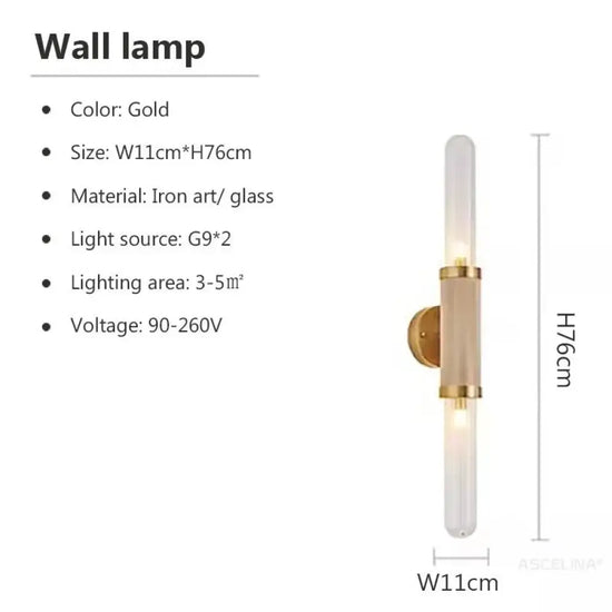 Applique Murale Led Minimaliste Design Intérieur Wl653 Or / Blanc Froid Chambre