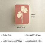 Applique Murale Led Minimaliste Moderne Trèfle Rose / Blanc Chaud Chambre
