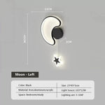 Applique Murale Led Modernes Déco Intérieure Élégante Lwl116 Lune Noir L / Blanc Froid Chambre