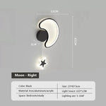 Applique Murale Led Modernes Déco Intérieure Élégante Lwl116 Lune Noir R / Blanc Froid Chambre