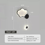 Applique Murale Led Modernes Déco Intérieure Élégante Lwl116 Nuage Noir L / Blanc Froid Chambre