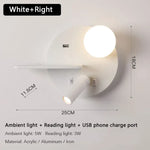 Applique Murale Led Multifonction Portable Et Connectée Droite Blanche / Blanc Chaud (2700-3500K)