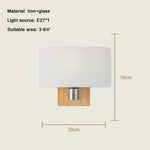 Applique Murale Led Nordique Bois Verre Élégante. Blanc Sans Ampoule Chambre