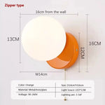 Applique Murale Led Nordique Élégante Minimaliste Design Wl655 Fermeture Éclair Orange / Blanc