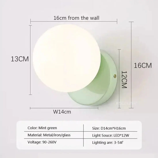Applique Murale Led Nordique Élégante Minimaliste Design Wl655 Vert / Blanc Froid Chambre
