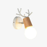 Applique Murale Led Originale Bois Design Cerf Blanc - C Chambre