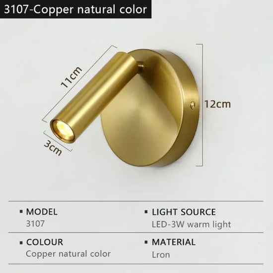 Applique Murale Led Pliable Élégante Minimaliste 3107-Copper Color Chambre