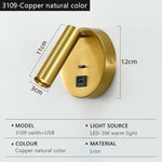 Applique Murale Led Pliable Élégante Minimaliste 3109-Copper Color Chambre