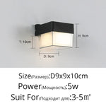 Applique Murale Led Robustes Contre Intempéries. Style E D9X9Cm / Blanc Chaud (2700-3500K) Chambre