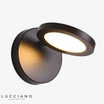 Applique Murale Led Rond Design Élégant Moderne Noir / Chaude Chambre