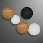 Applique Murale Led Ronde Design Contemporain Élégant. Bois - 20Cm Chambre