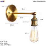 Applique Murale Led Rustique Vintage Doré Luminaire Doré