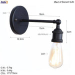 Applique Murale Led Rustique Vintage Noir Luminaire Doré