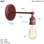 Applique Murale Led Rustique Vintage Rouge Luminaire Doré