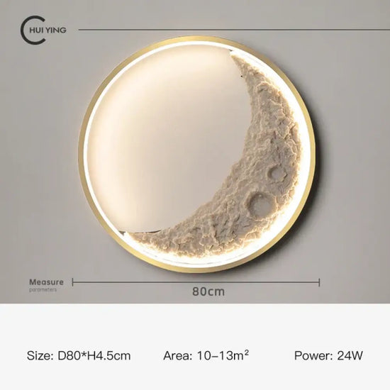 Applique Murale Led Scandinave Minimaliste Lunaire Or-80Cm / Gradation Rc Applique Chambre