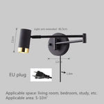 Applique Murale Led Télescopique Moderne Élégante Black D Eu Plug / Warm Light Chambre