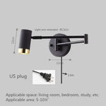 Applique Murale Led Télescopique Moderne Élégante Black D Us Plug / Warm Light Chambre