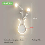 Applique Murale Led Végétale Décorative Design A Blanc / Lumière Blanche Chambre