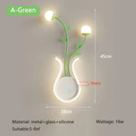 Applique Murale Led Végétale Décorative Design A Vert / Lumière Blanche Chambre