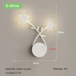 Applique Murale Led Végétale Décorative Design B Blanc / Lumière Blanche Chambre