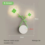 Applique Murale Led Végétale Décorative Design B Vert / Lumière Blanche Chambre