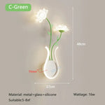 Applique Murale Led Végétale Décorative Design C Vert / Lumière Blanche Chambre