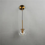 Applique Murale Led Vintage Design Élégant Verre Doré Transparent / Diamètre Boule 15Cm Chambre