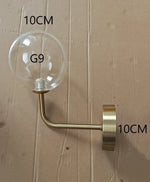 Applique Murale Led Vintage Design Élégant Verre G9 Doré / Diamètre Boule 15Cm Chambre