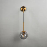 Applique Murale Led Vintage Design Élégant Verre Gris Fumé Doré / Boule Diamètre 20Cm Chambre