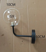 Applique Murale Led Vintage Design Élégant Verre Noir G9 / Diamètre Boule 15Cm Chambre
