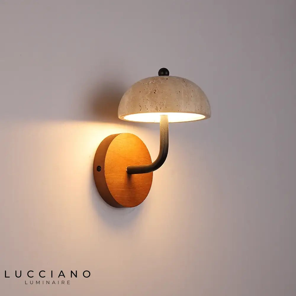 Applique Murale Led Vintage Rétro Design Organique. Travertin Jaune / 3 Couleurs Modifiables Chambre