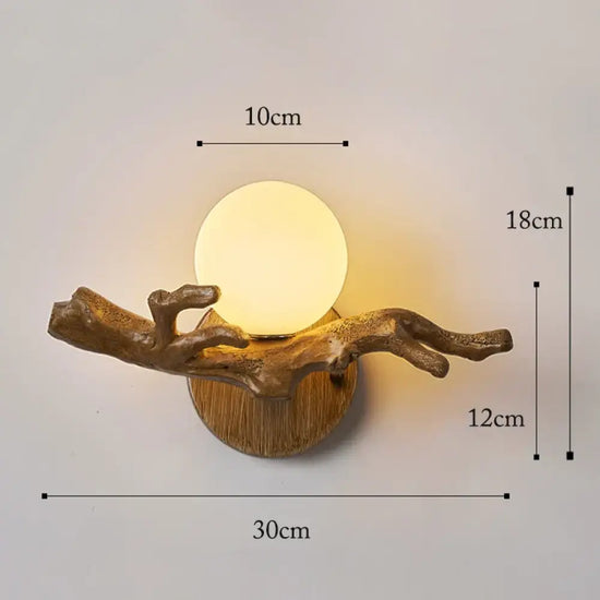 Applique Murale Led Vintage Style Rustique Décorative Lampe Marron Droite / Chine Pas D’ampoule