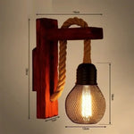 Applique Murale Loft Industriel Bois Et Corde J. / Blanc Chaud (2700-3500K) Chambre