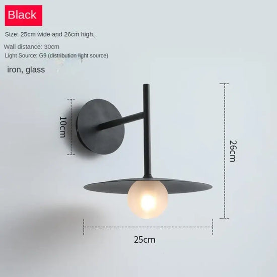 Applique Murale Minimaliste Design Contemporain Élégant Noir-H 26Cm / Blanc Chaud (2700-3500K)