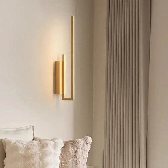 Applique Murale Minimaliste Design Contemporain Laiton Chambre