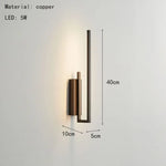 Applique Murale Minimaliste Design Contemporain Laiton Noir / Changeable Chambre