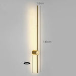 Applique Murale Minimaliste Design Élégant Lumineux 140 Cm Doré / Chaud Chambre