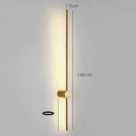 Applique Murale Minimaliste Design Élégant Lumineux 140 Cm Doré / Chaud Chambre