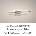 Applique Murale Minimaliste Design Élégant Métal. Silver L45X9Cm 10W / 3 Colors No Remote Chambre
