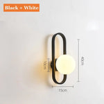 Applique Murale Minimaliste Élégante Design Contemporain. Noir Blanc / Blanc Chaud (2700-3500K)