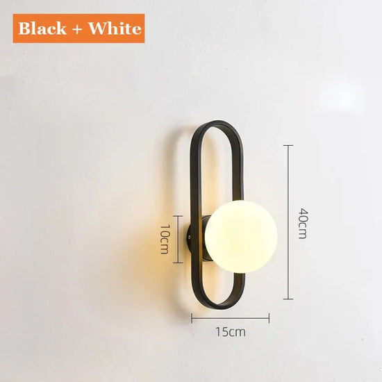 Applique Murale Minimaliste Élégante Design Contemporain. Noir Blanc / Blanc Chaud (2700-3500K)